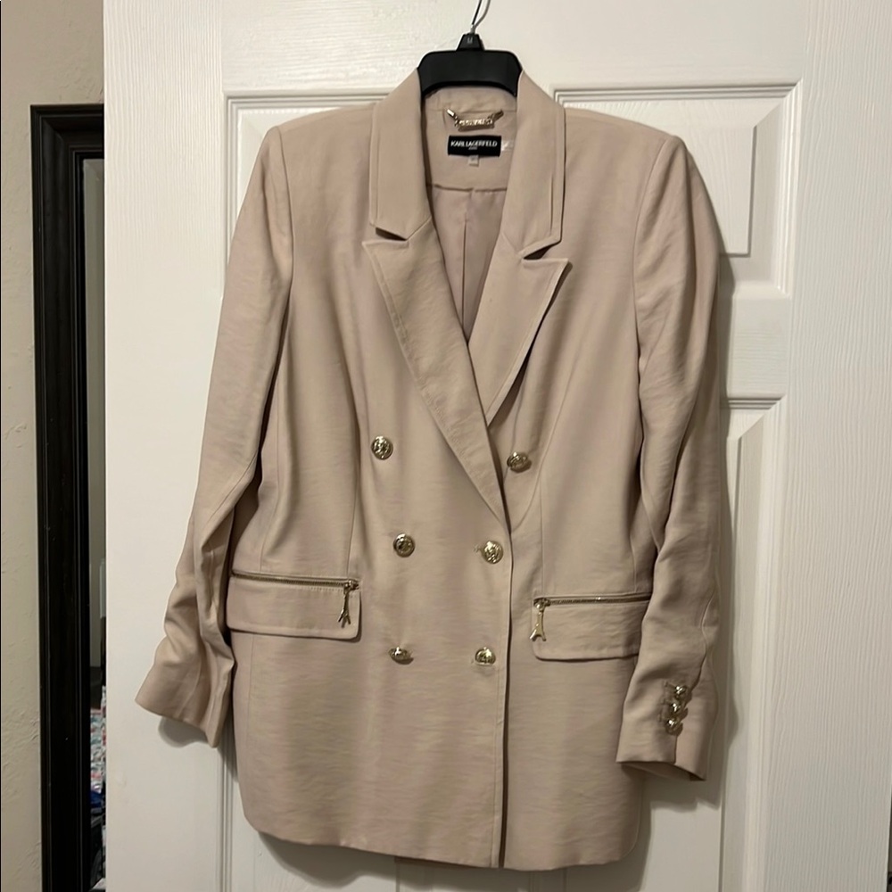 Karl Lagerfeld Cream Blazer with Gold Accents